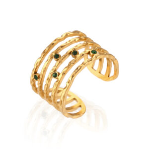 Anillo Ónix Verde Acero