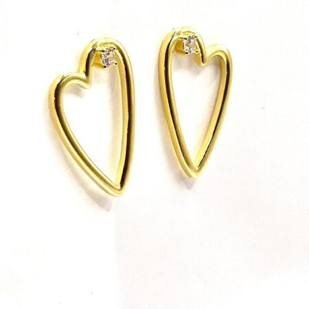 Pendientes Heart Plata y Baño Oro