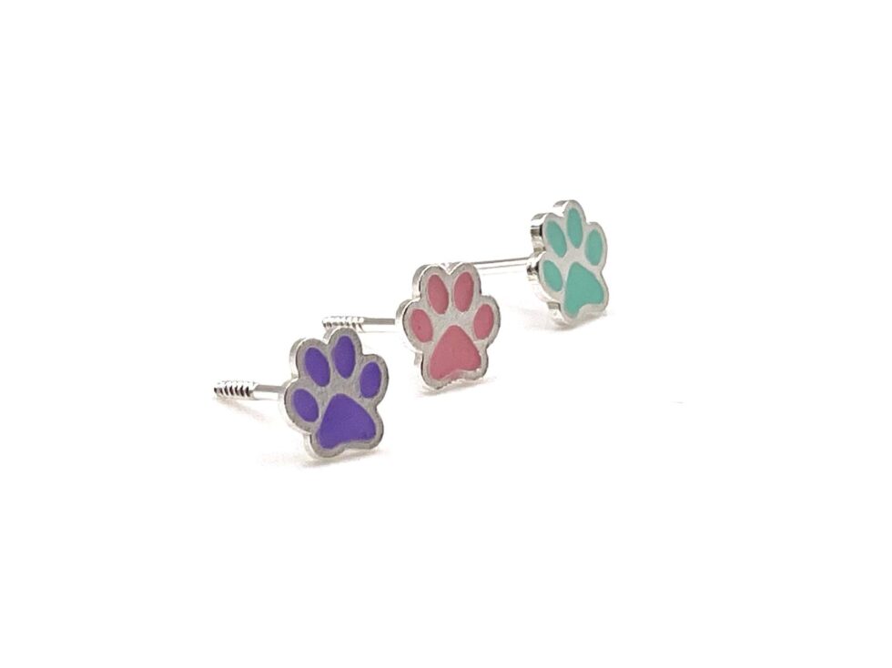 Pendientes Huella de Perro Colores