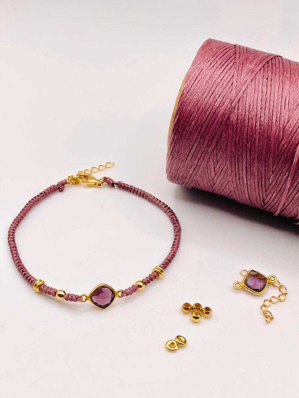 pulsera macrame amatista