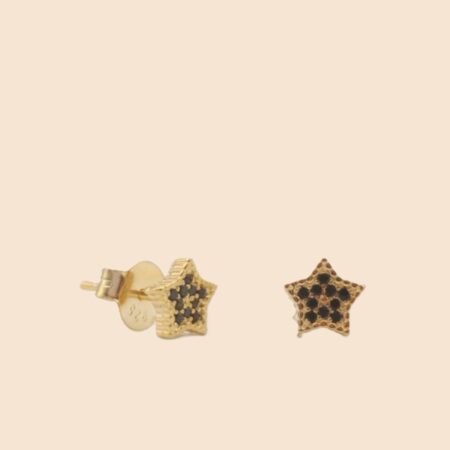Pendiente estrella plata dorado