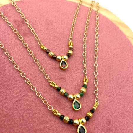 collar sencillo plata baño oro