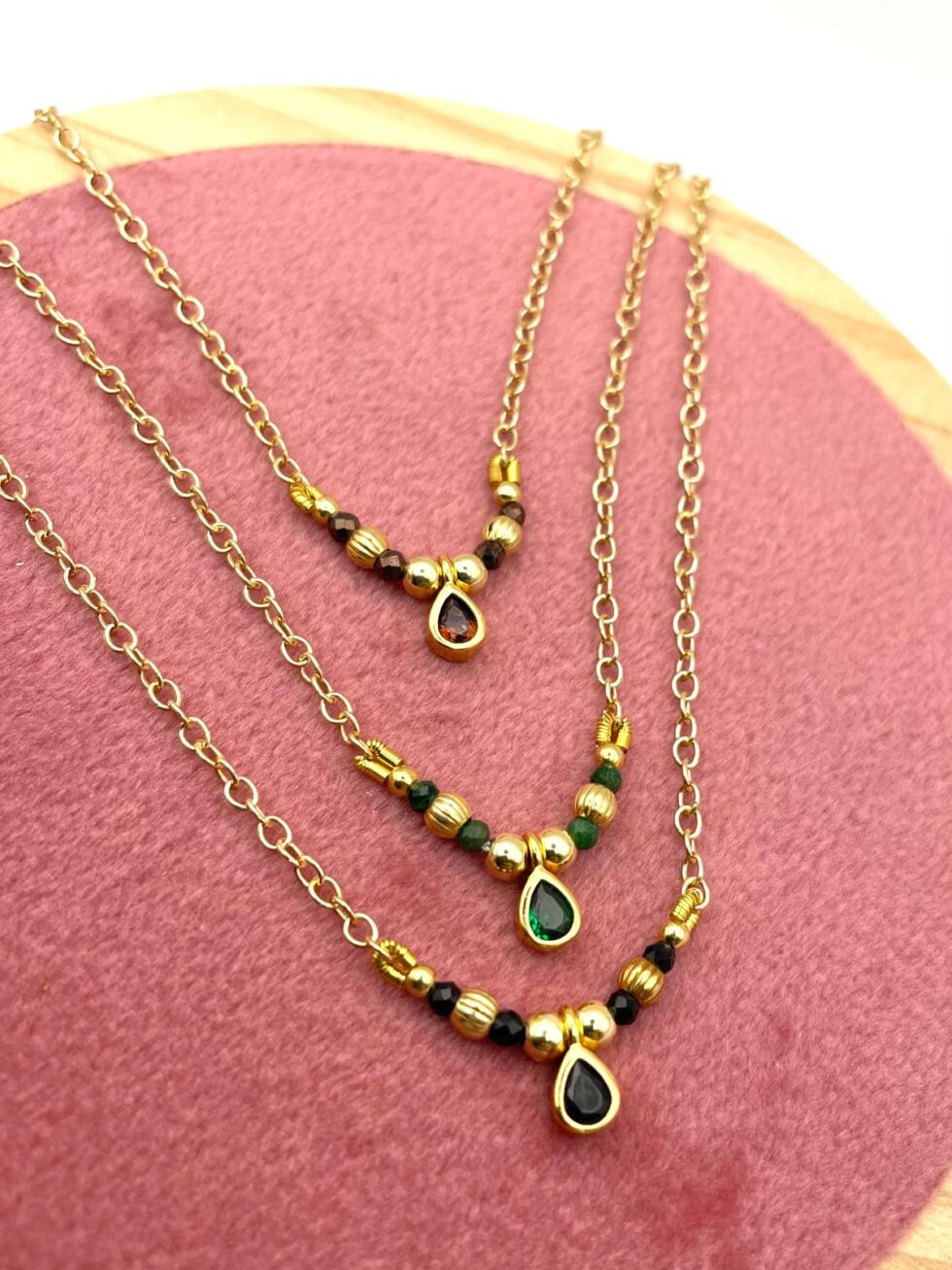 collar sencillo plata baño oro