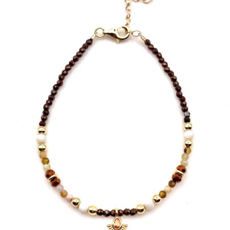 Pulsera Siena Marrón Plata Baño Oro