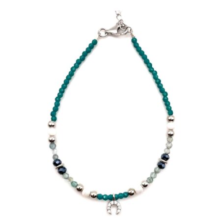 pulsera plata colgante herradura