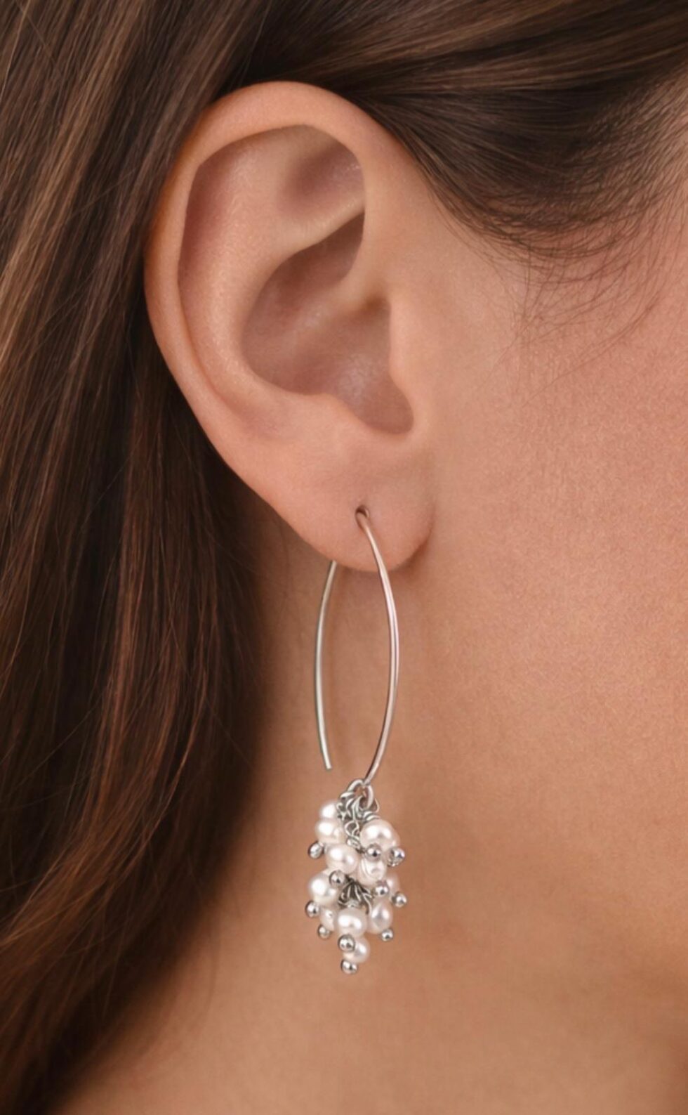 Pendientes largos perlas