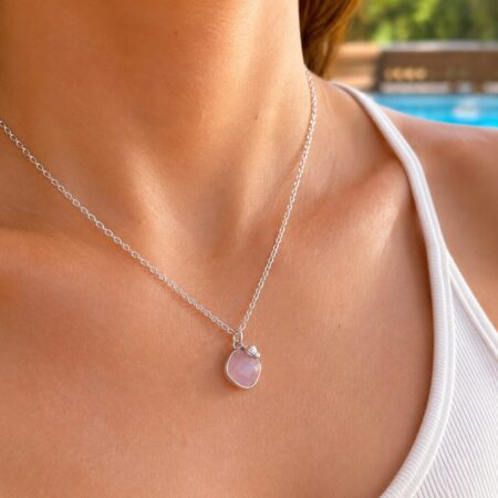 Collar Tabarca Cuarzo Rosa Plata